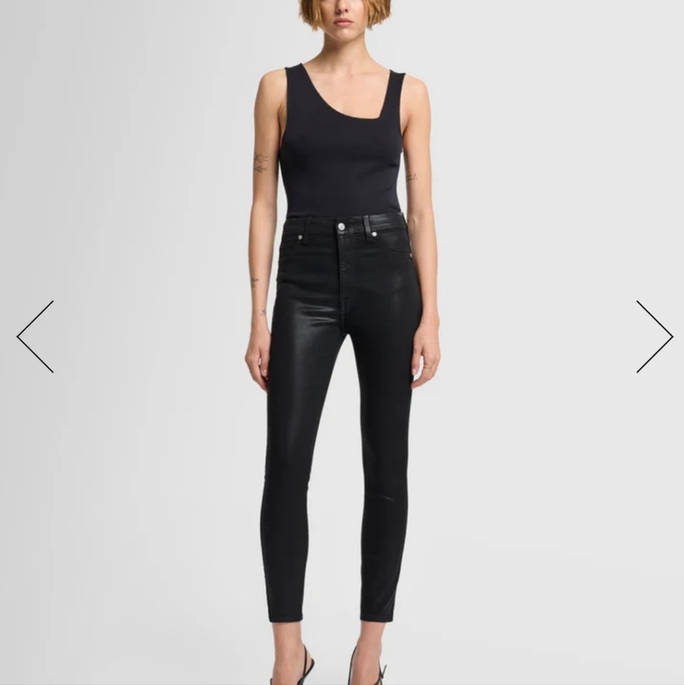 7 For All Mankind b(air) The High-Waist Ankle Skinny Black Size 32